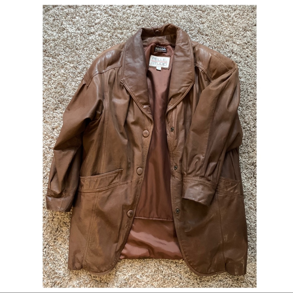 80’s VINTAGE Leather Coat with Thinsulate Inner Lining